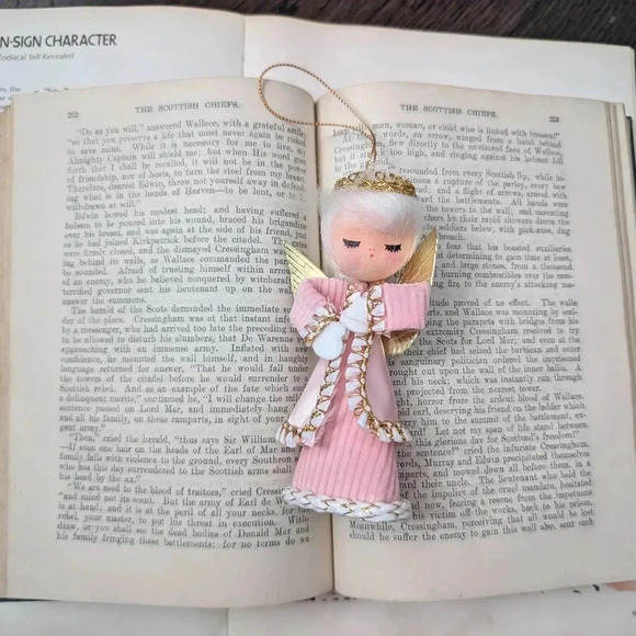 Vintage Pink Angel Ornament - Picture 2 of 9
